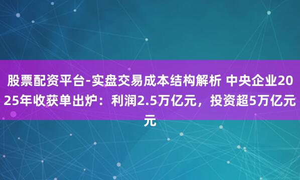 股票配资平台-实盘交易成本结构解析 中央企业2025年收获单出炉：利润2.5万亿元，投资超5万亿元