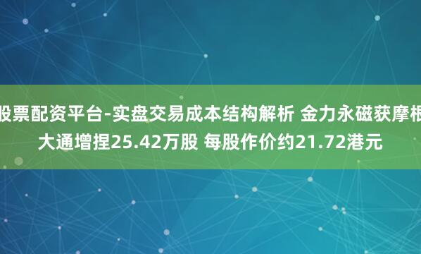 股票配资平台-实盘交易成本结构解析 金力永磁获摩根大通增捏25.42万股 每股作价约21.72港元