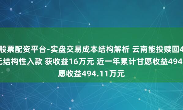 股票配资平台-实盘交易成本结构解析 云南能投赎回4700万元结构性入款 获收益16万元 近一年累计甘愿收益494.11万元